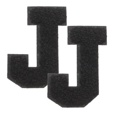 QUARKZMAN 2 Pcs Letter-J Iron-On Chenille Patches