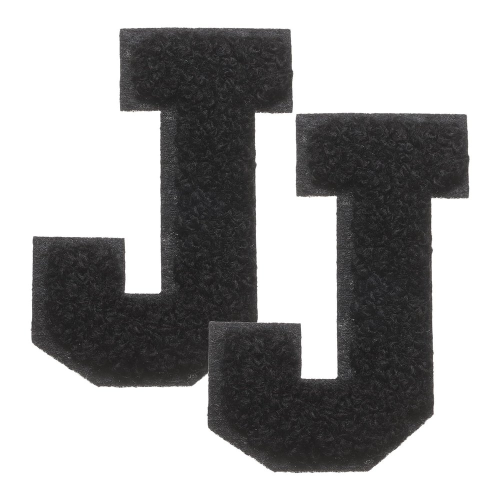 QUARKZMAN 2 Pcs Letter-J Iron-On Chenille Patches
