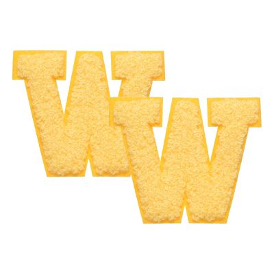 QUARKZMAN 2 Pcs Letter W Iron-On Chenille Patches
