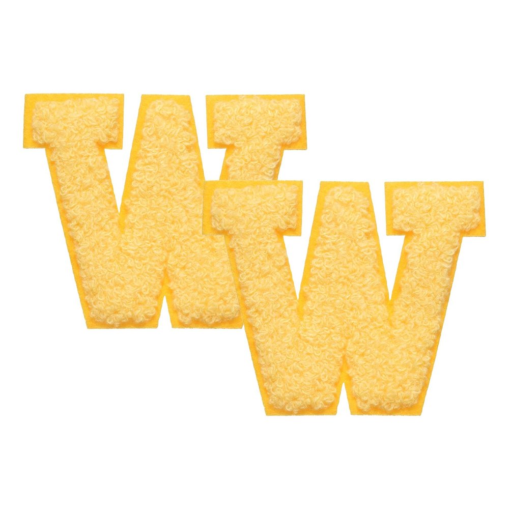QUARKZMAN 2 Pcs Letter W Iron-On Chenille Patches