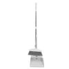 HOOTNEE Broom and Dustpan Set, White, with Sturdy Stainless Steel Handle and Flexible Bristles view 1