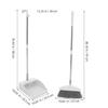 HOOTNEE Broom and Dustpan Set, White, with Sturdy Stainless Steel Handle and Flexible Bristles view 2