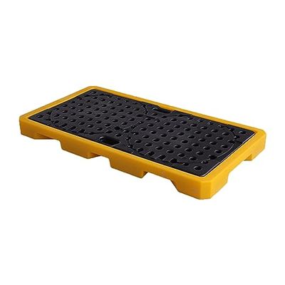 OLSKFUH Spill Containment Tray for Industrial Oil Spills, Leakproof Stackable Tray for Oil Drums, Removable Non-Slip Platform with Drain, Yellow, 1 Pack, 51.2
