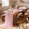 Tulle Table Runner - 100 cm Spring & Kitchen Linen - Beaded Table Decoration view 3