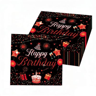 Ovanda Red Birthday Napkins