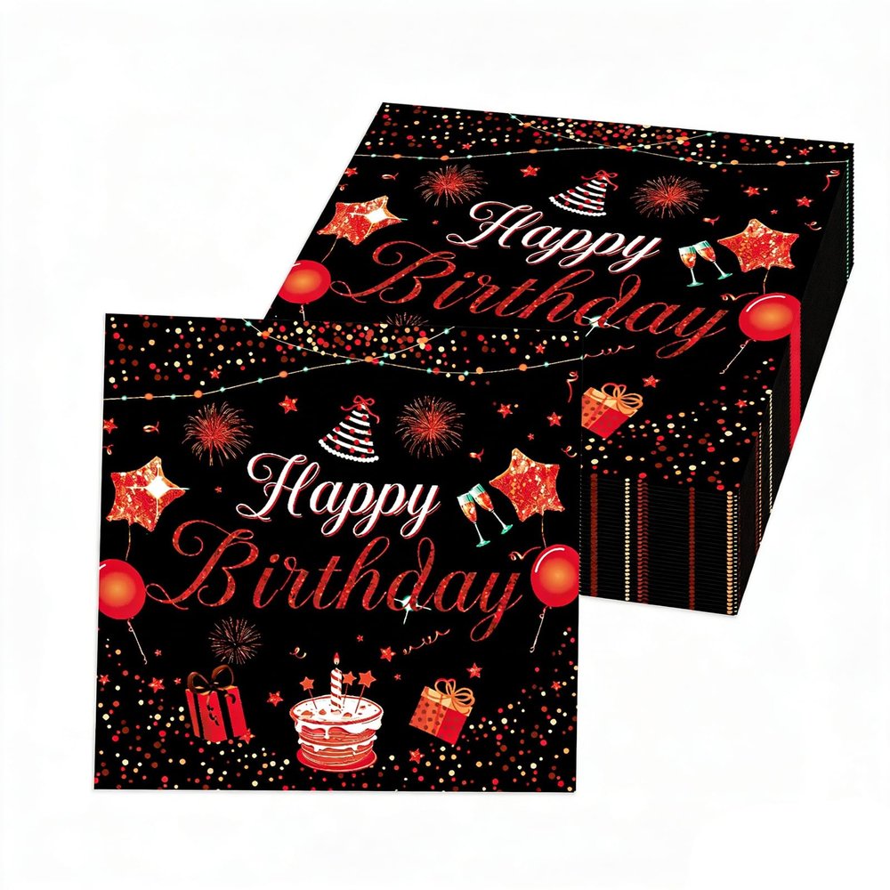 Ovanda Red Birthday Napkins