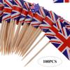 Odoukey Mini British Food Flags Toothpicks, 100 Count view 2
