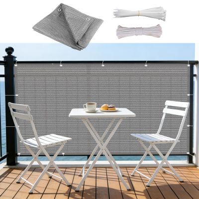Balcony Privacy Screen 60 x 270 cm HDPE, Wind and UV Protection, Gray