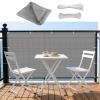 Balcony Privacy Screen 60 x 270 cm HDPE, Wind and UV Protection, Gray view 1