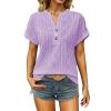 Gefomuofe Women's Elegant Eyelet Embroidery Short-Sleeve Top view 1