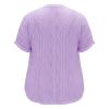 Gefomuofe Women's Elegant Eyelet Embroidery Short-Sleeve Top view 4