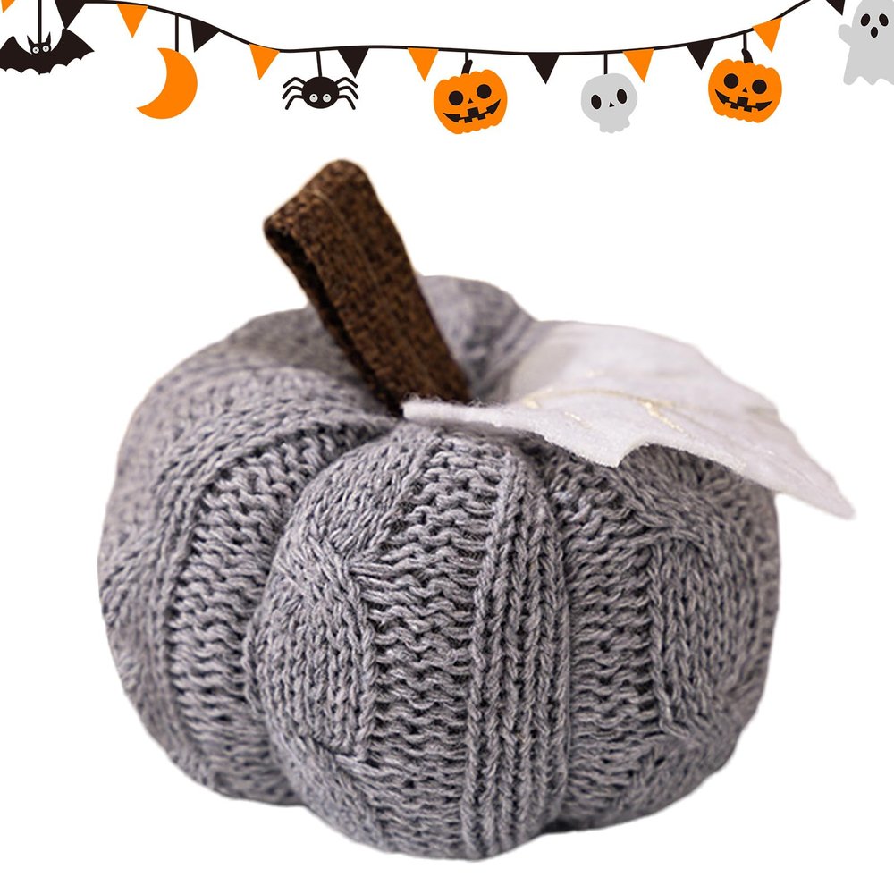 Decorative Orange Knitted Pumpkin