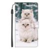 EuoDuo Flip Wallet Case for Samsung Galaxy S21 FE, Two White Cats view 1