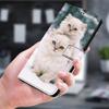 EuoDuo Flip Wallet Case for Samsung Galaxy S21 FE, Two White Cats view 3