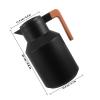 1 L Glass and PP Thermos Bottle with Silicone and Wood, Black view 2