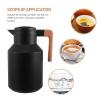 1 L Glass and PP Thermos Bottle with Silicone and Wood, Black view 3