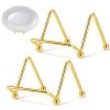 Exircy 2-Pack Metal Easel Stands, 2.5 Inch Plate Holders - Gold view 1