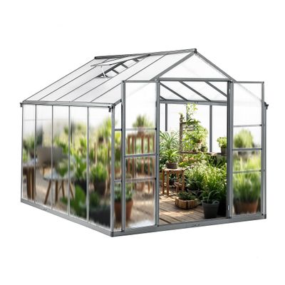 Gegaden Aluminum Garden Greenhouse, 301 × 238 × 225 cm, with 8 cm Foundation