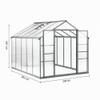 Gegaden Aluminum Garden Greenhouse, 301 × 238 × 225 cm, with 8 cm Foundation view 3