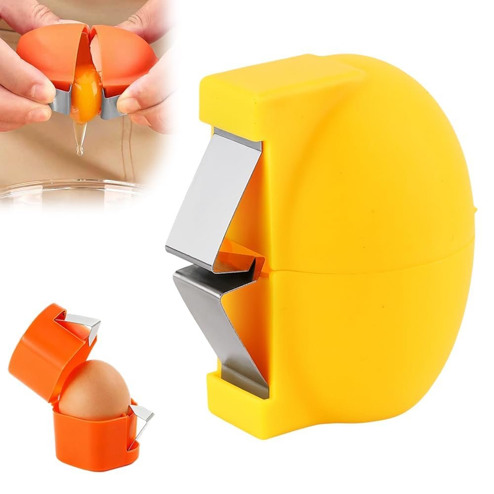 Egg Shell Remover, Easy Egg Cracker Tool (Yellow)