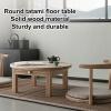 LIKANGLONGJU Round Japanese Solid Wood Floor Table with Drawer, Brown, 60 x 28 cm view 3