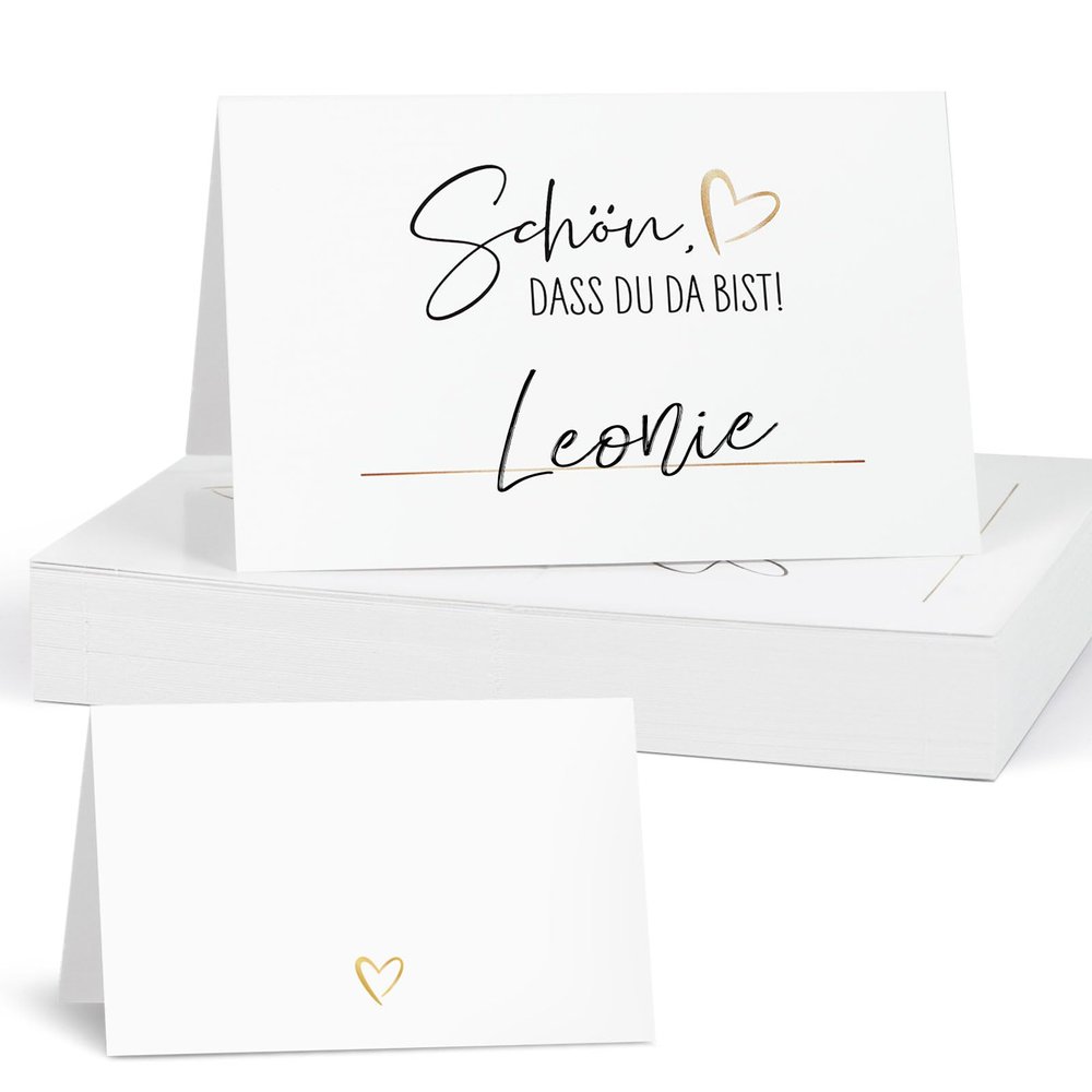 50 Pack Place Cards - Glad You're Here with Heart