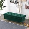Modern Velvet Storage Bench with Ottoman Seat view 1