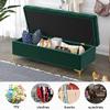 Modern Velvet Storage Bench with Ottoman Seat view 3