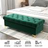 Modern Velvet Storage Bench with Ottoman Seat view 4