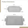 Grill Topper, Perforated Grill Pans with Handles, Versatile, Nonstick, for Fish, Meat and Vegetables, 2-Piece Set view 3