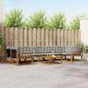 vidaXL 8-Piece Outdoor Sofa Set with Cushions, Natural and Light Gray view 2