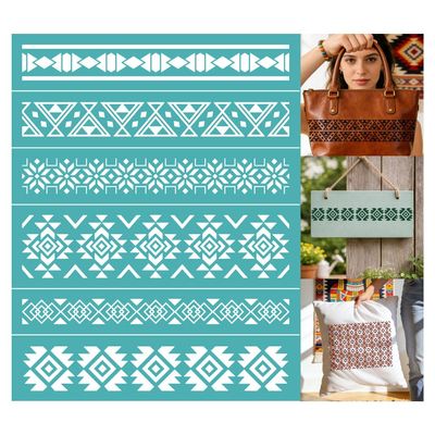 GOMAKERER 2 Sheet Screen Printing Stencil with Aztec Pattern
