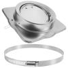 BETOOKY Stainless Steel Backdraft Damper 150 x 150 mm for Kitchen Exhaust, with Quiet Operation and Rain Backflow Protection, for Restaurant Kitchens and Hotels view 1