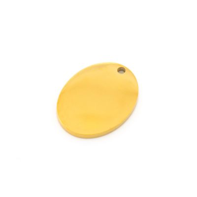 Vintage Oval Engraving Pendant Gold