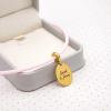 Vintage Oval Engraving Pendant Gold view 3