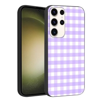 Phoona Case for Samsung Galaxy S23 Ultra 5G, Purple Grid