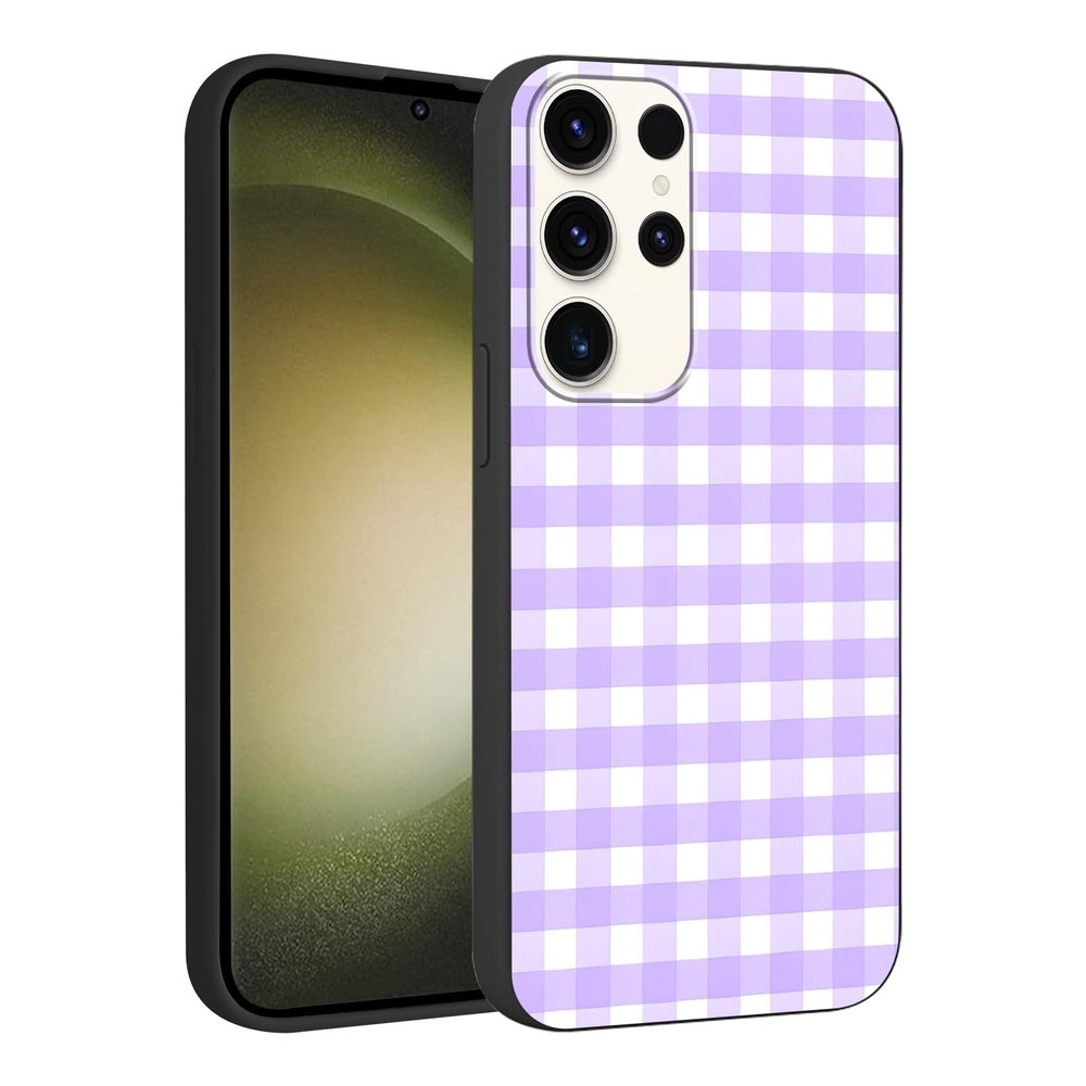 Phoona Case for Samsung Galaxy S23 Ultra 5G, Purple Grid