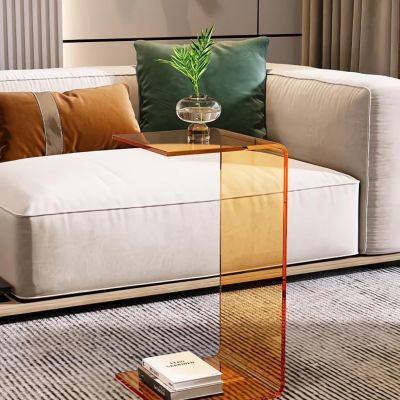 10 mm Thick Transparent Acrylic C-Shaped Side Table, 30 x 30 x 55 cm