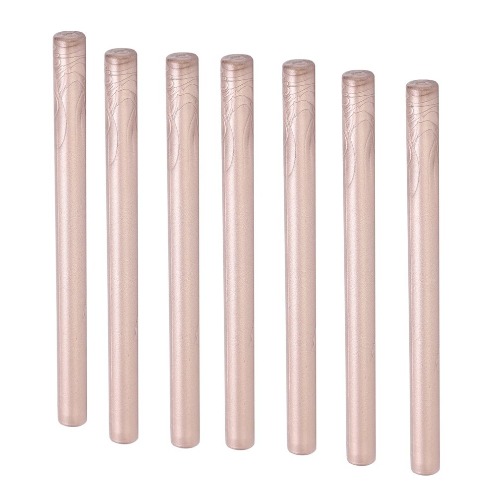 Alomejor Flexible Wax Seal Stick Set, Smoke-Free Wax Seal Sticks for DIY Projects, 10 Pieces, Champagne Gold (GOLD #12)