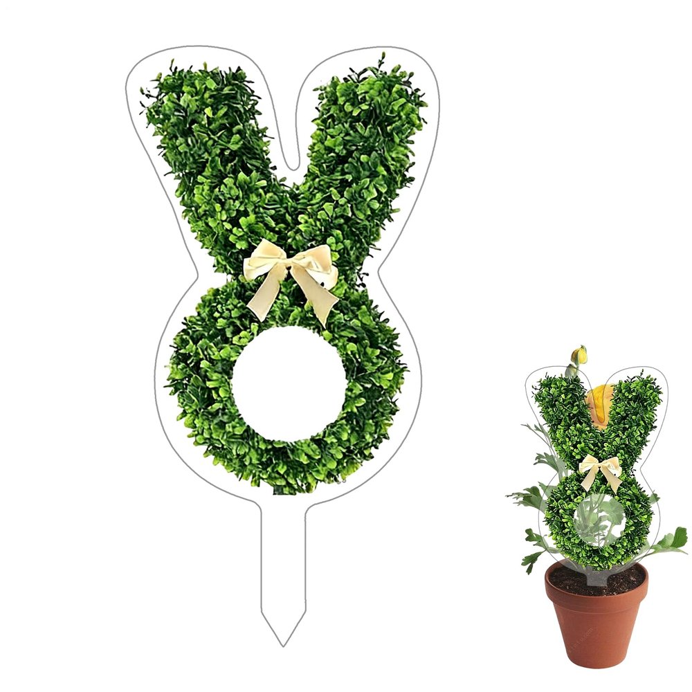 Garden Decor Stake, 2D Bunny, Tree-Shaped Flat Acrylic Figure