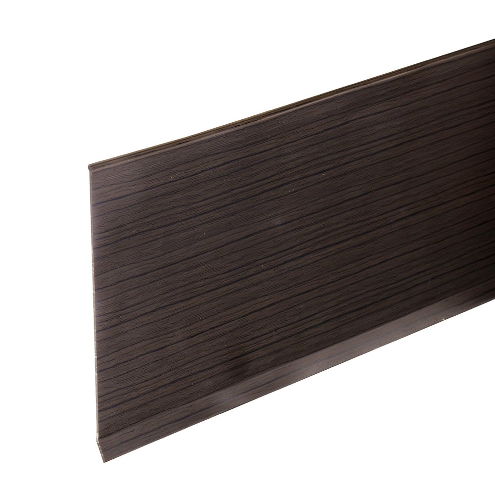 QUARKZMAN 20 ft x 6 in Peel-and-Stick Flexible PVC Baseboard Trim, Black Walnut Wood Look