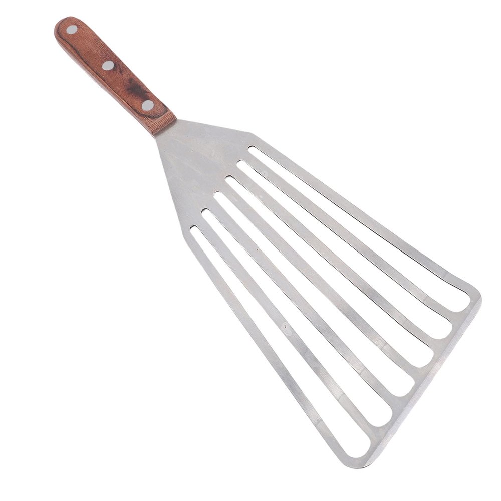 Fish Spatula, Stainless Steel with Wood Handle (L)