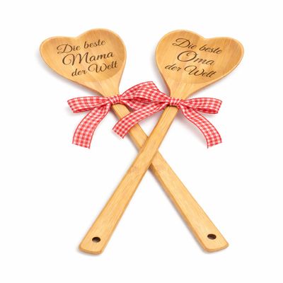 Personalized Wooden Cooking Spoon, 29 cm, Custom Engraving