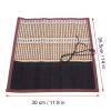 Alomejor Calligraphy Pen Case, Bamboo Roll-Up Brush Bag, 30 x 35 cm view 3