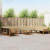 vidaXL 11-Piece Outdoor Sofa Set with Cushions, Natural and Beige view 2