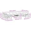 vidaXL 11-Piece Outdoor Sofa Set with Cushions, Natural and Beige view 3