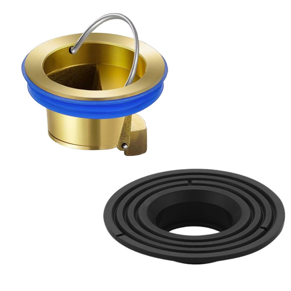 Soiftra Copper Shower Odor Trap with Black Round Floor Drain