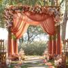 2-Pc 80 x 600 cm Orange Tulle Wedding Arch Drapes view 1