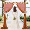 2-Pc 80 x 600 cm Orange Tulle Wedding Arch Drapes view 3