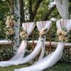2-Pc 80 x 600 cm Orange Tulle Wedding Arch Drapes view 4